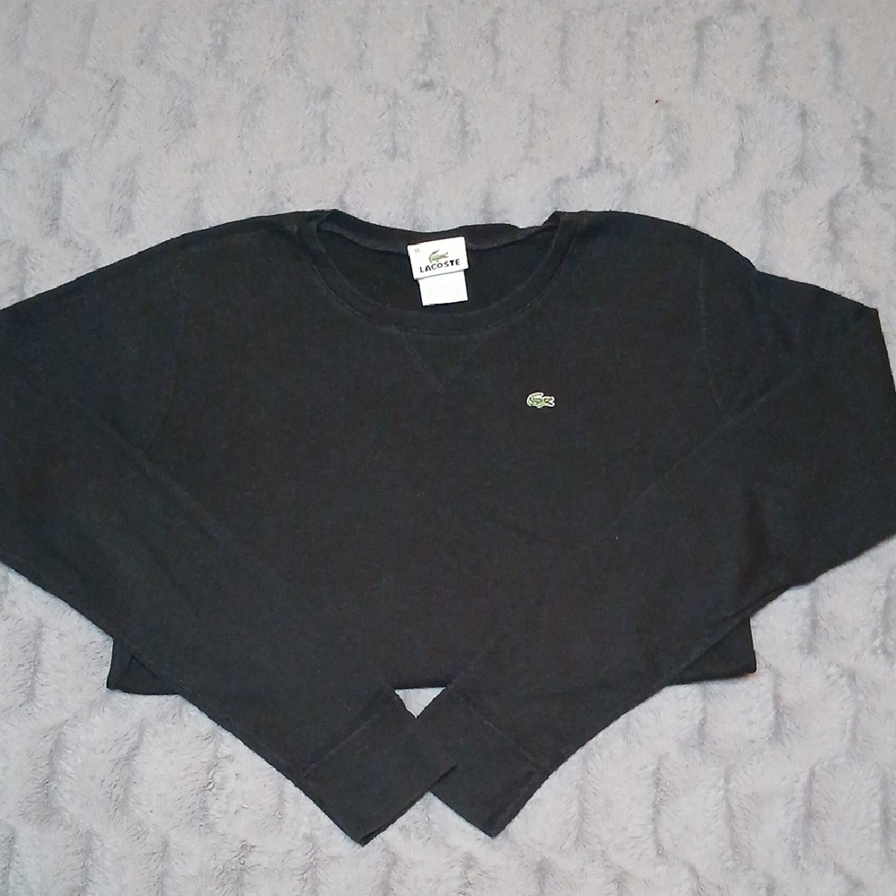 Lacoste Black Long Sleeve Top Womens M